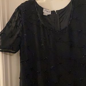 Black 1x sequin cocktail dress